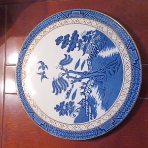 BOOTH'S Vintage Real Old Willow China Large Trivet Cake Gatteaux plate 1981